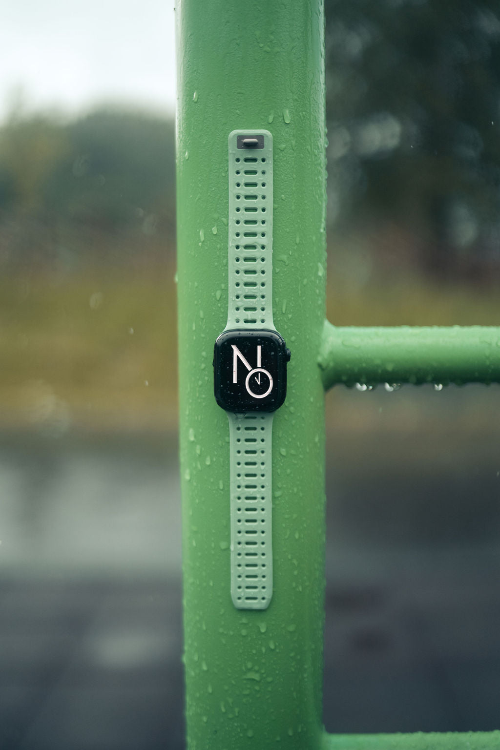 Mønstret gummireim m/magnetfeste til Apple watch mint
