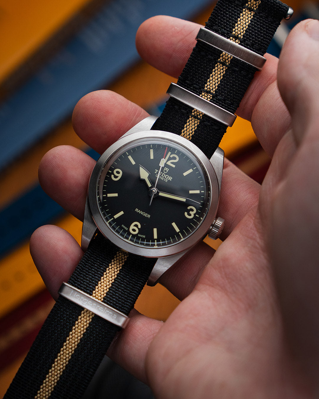 Ribbed Natoreim svart/khaki