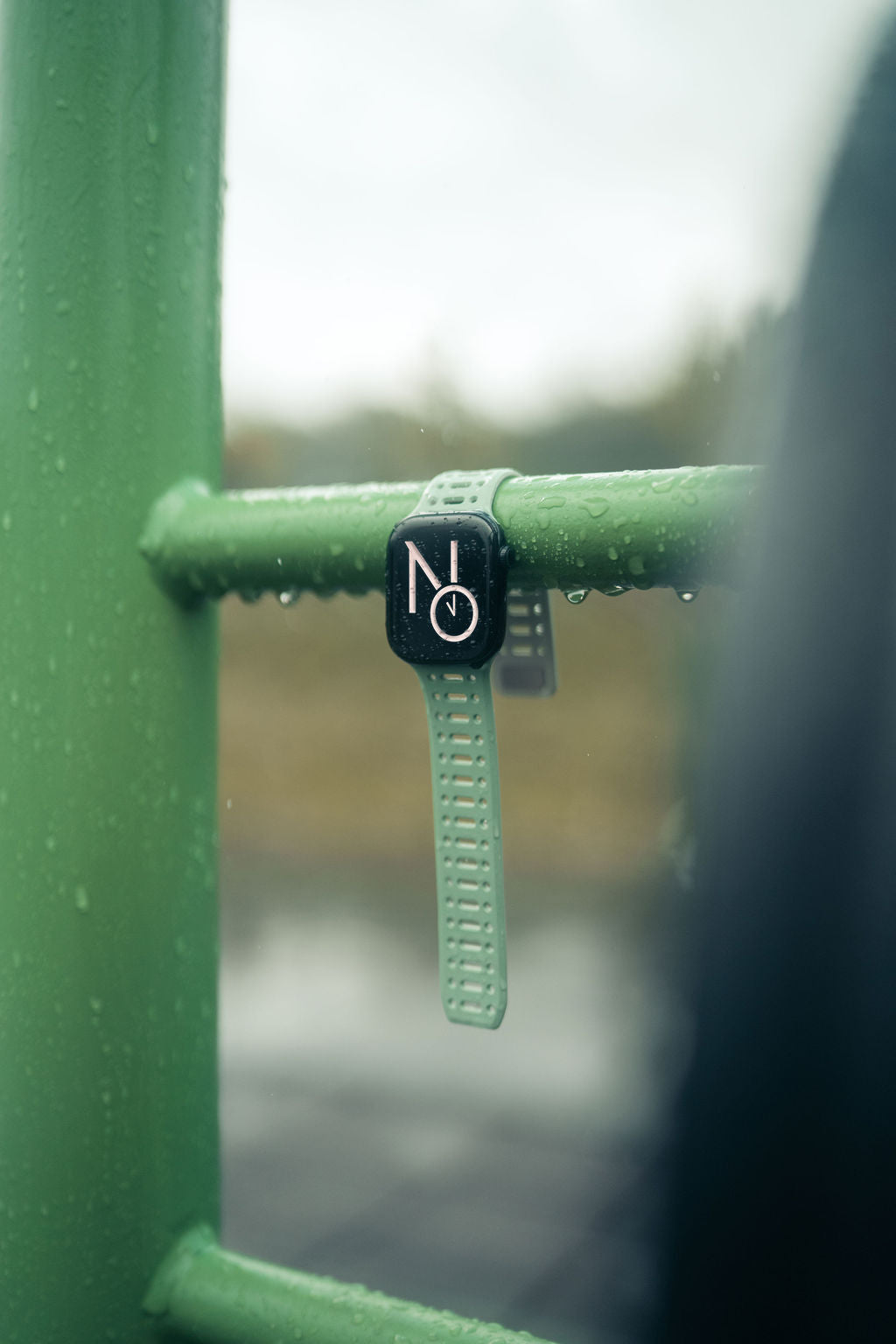 Mønstret gummireim m/magnetfeste til Apple watch mint