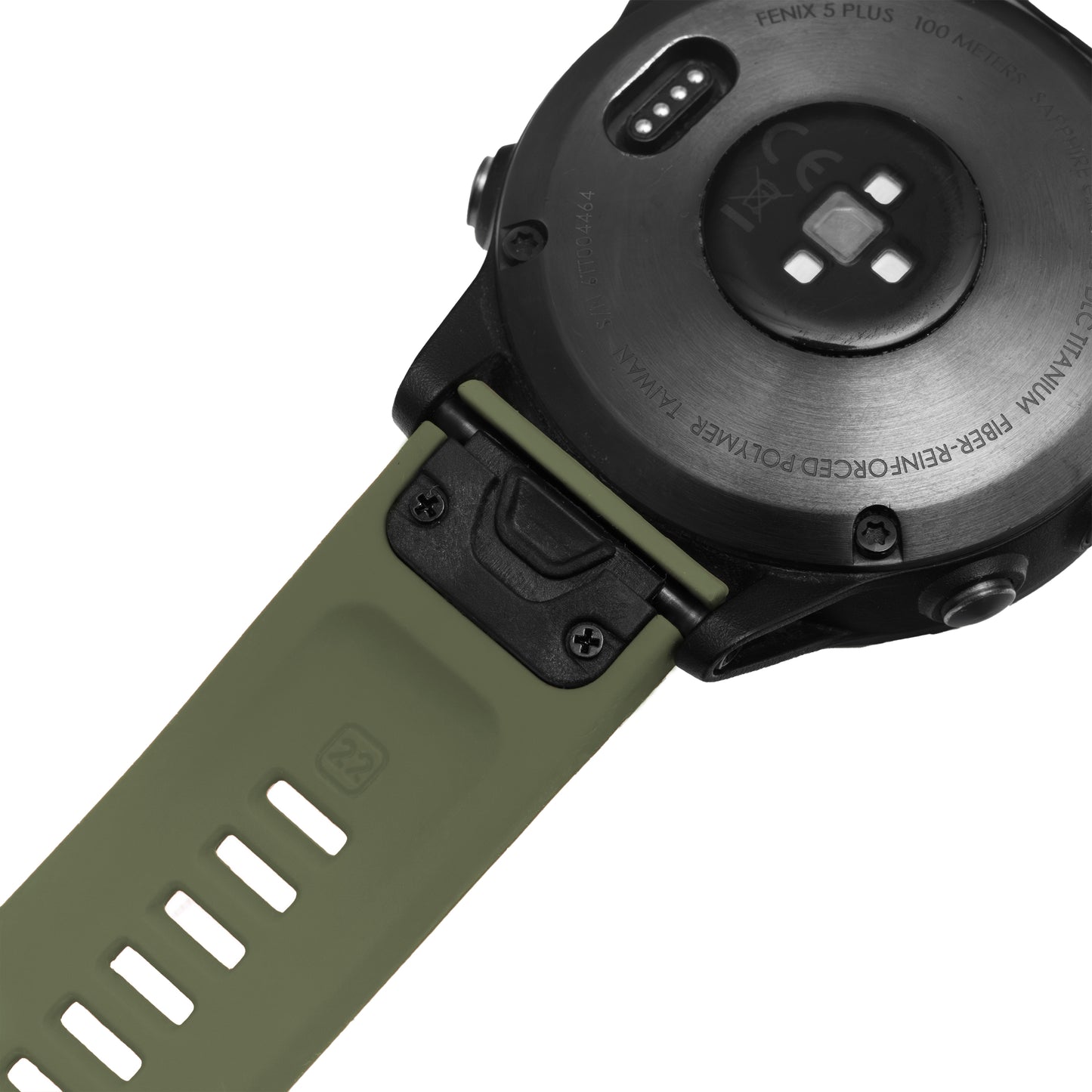 Gummireim m/quick fit for Garmin militærgrønn