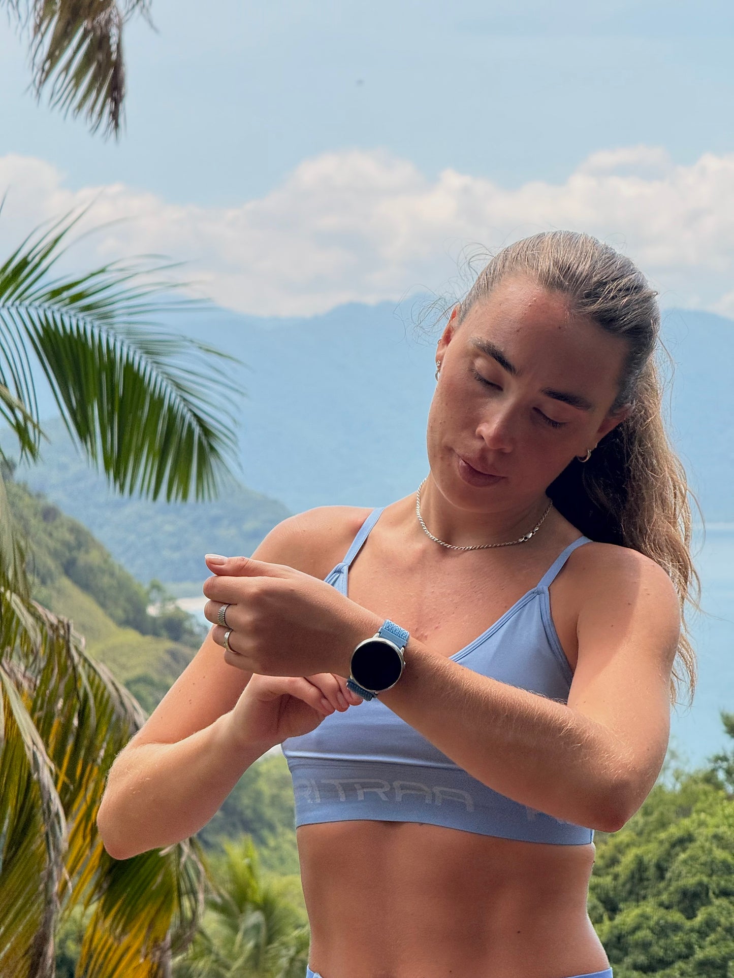 Velcroreim m/quick release lyseblå