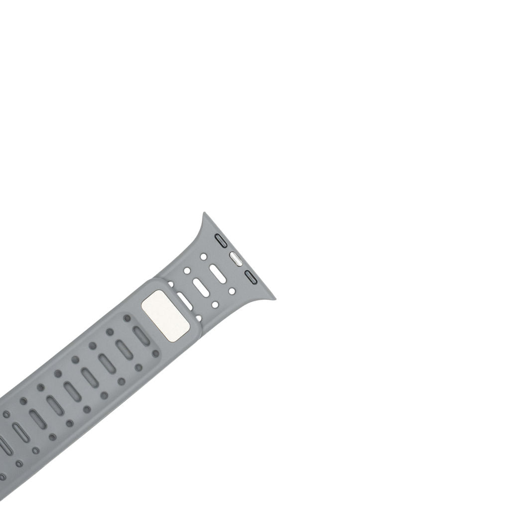 Mønstret gummireim m/magnetfeste til Apple watch mørkegrønn
