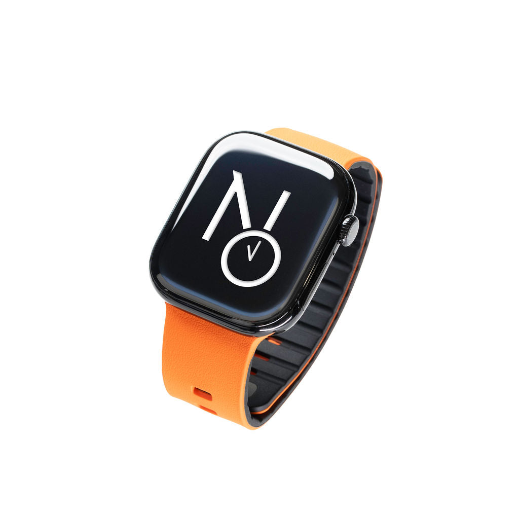 Gummireim m/magnetfeste til Apple watch oransje