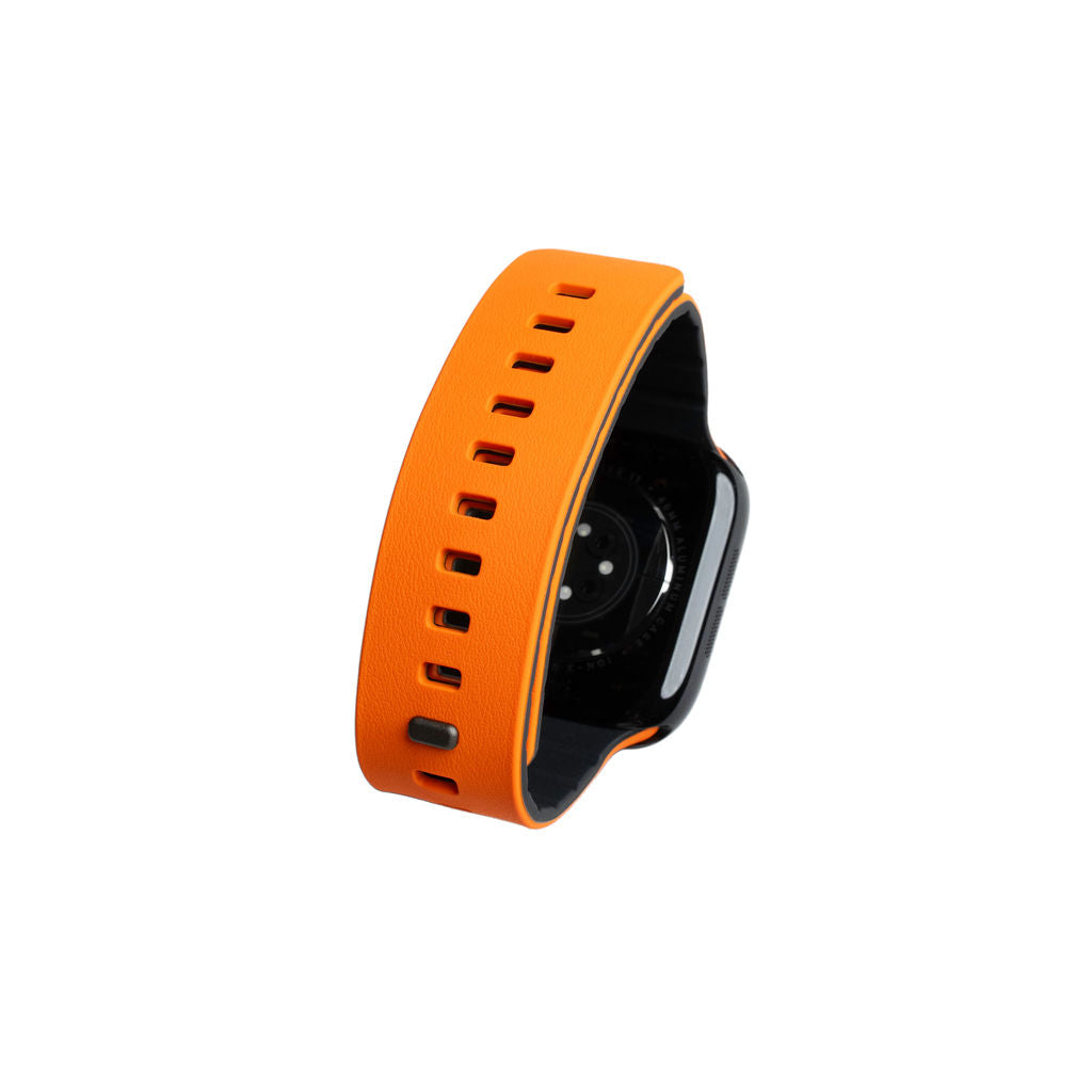 Gummireim m/magnetfeste til Apple watch oransje