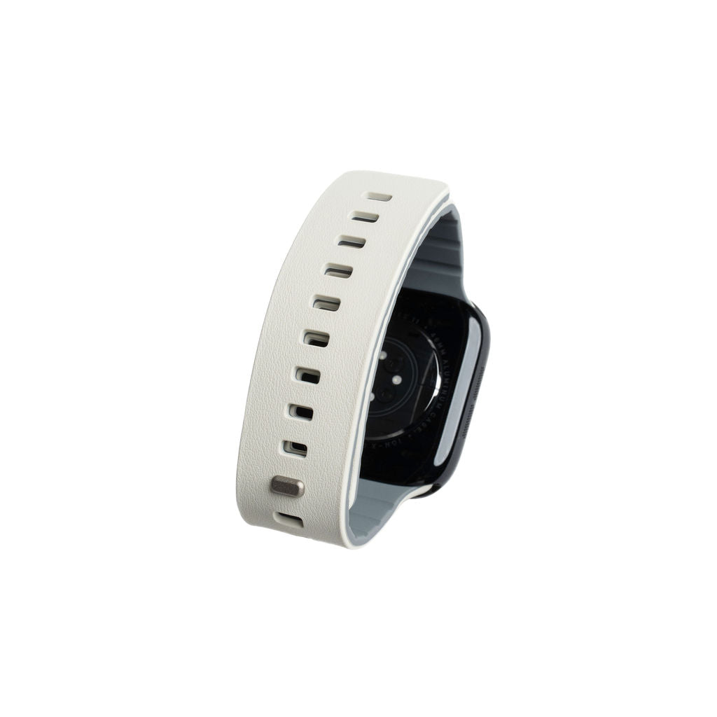 Gummireim m/magnetfeste til Apple watch off white