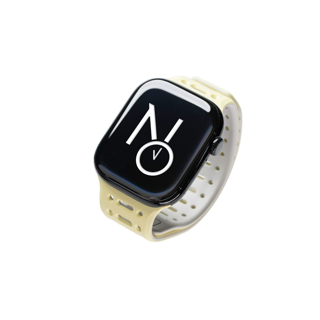 Mønstret gummireim m/magnetfeste til Apple watch gul