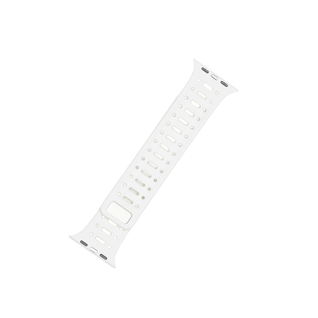 Mønstret gummireim m/magnetfeste til Apple watch gul