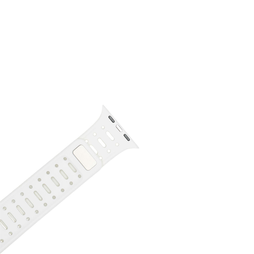 Mønstret gummireim m/magnetfeste til Apple watch gul