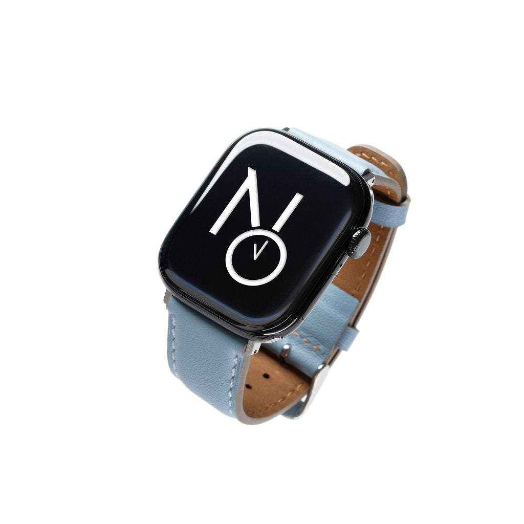 Skinnreim til Apple watch lys blå
