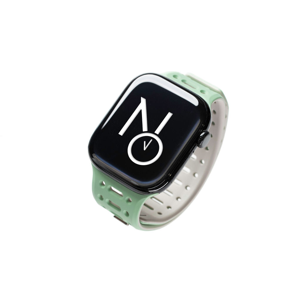 Mønstret gummireim m/magnetfeste til Apple watch mint