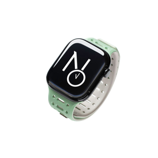 Mønstret gummireim m/magnetfeste til Apple watch mint