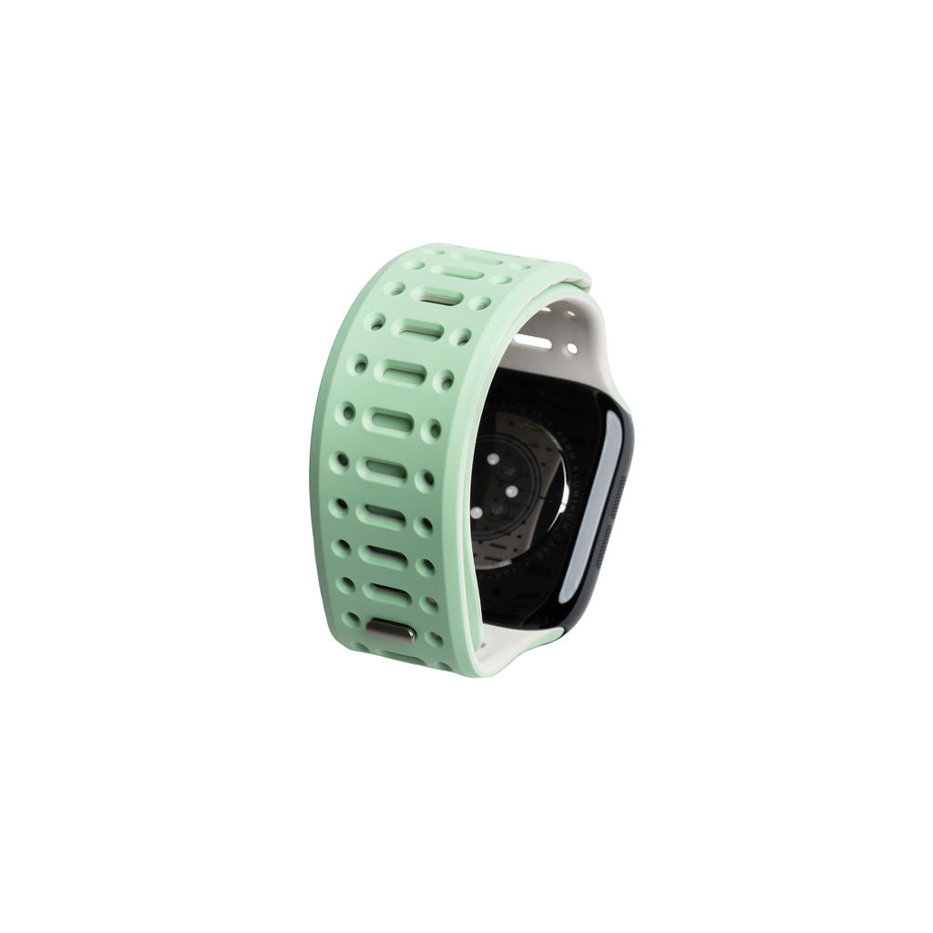 Mønstret gummireim m/magnetfeste til Apple watch mint