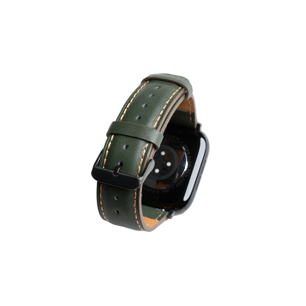 Skinnreim til Apple watch mørk grønn