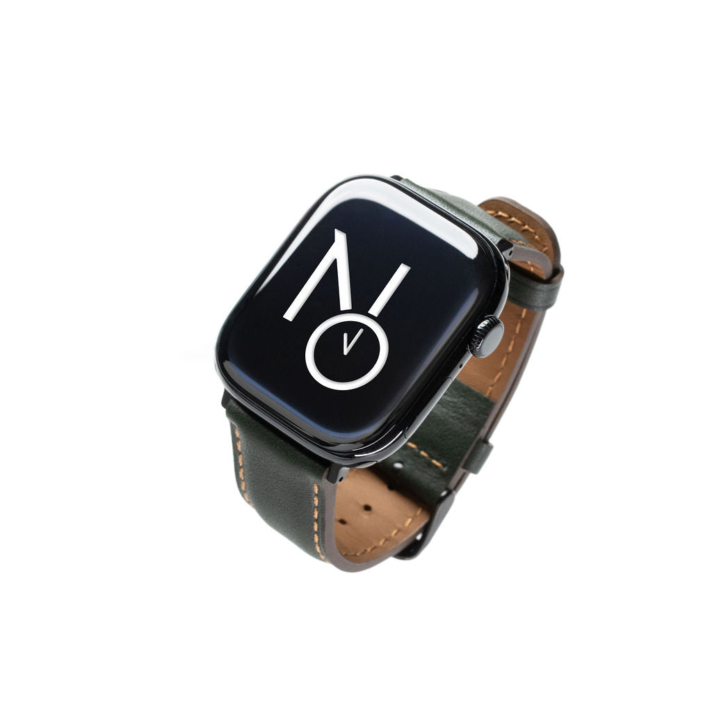 Skinnreim til Apple watch mørk grønn