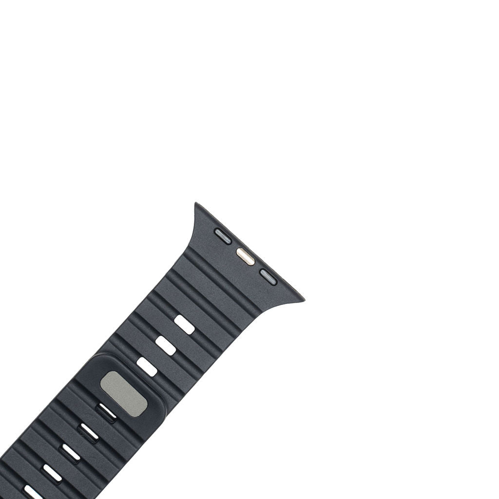 Mønstret gummireim m/magnetfeste til Apple watch svart