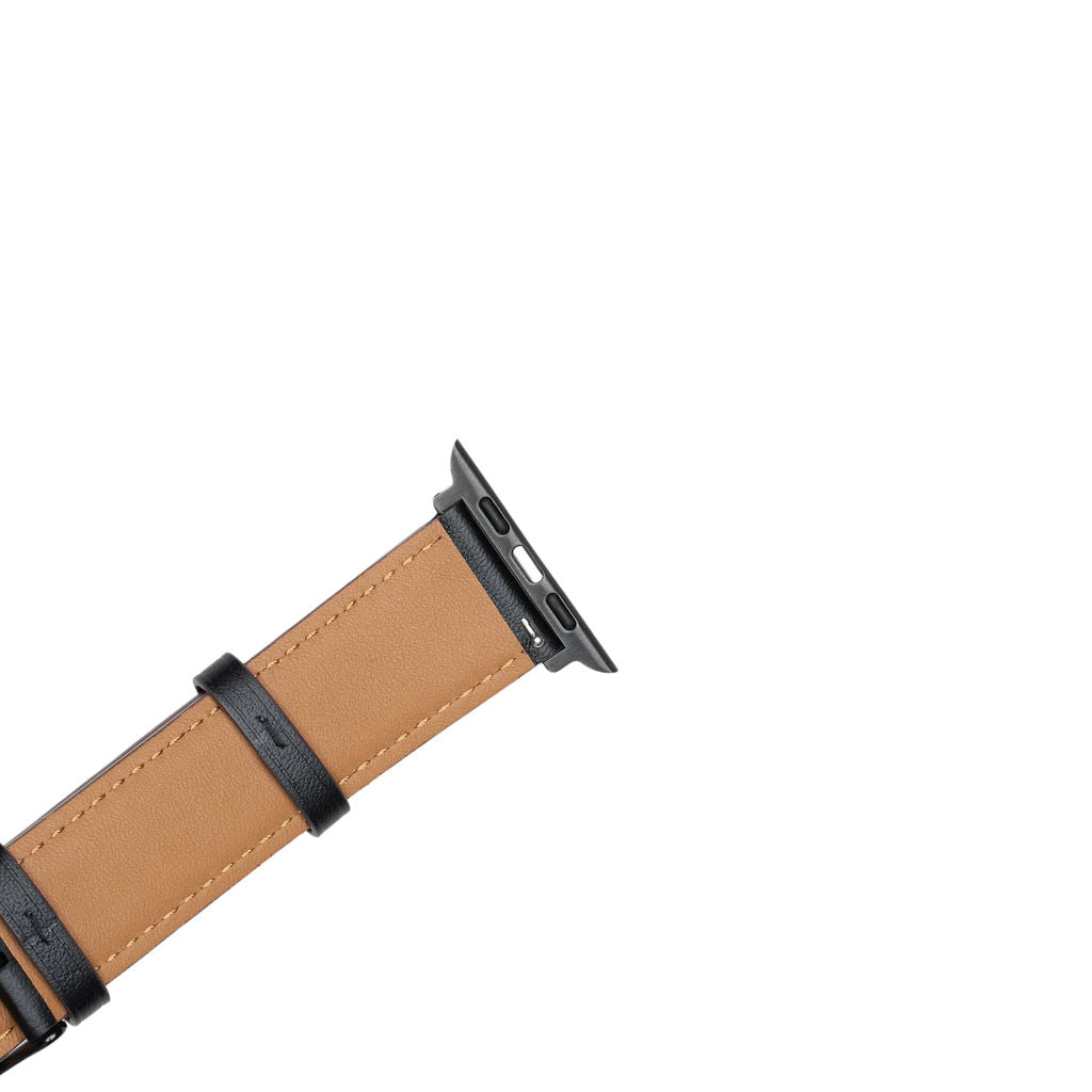 Mønstret skinnreim til Apple watch svart