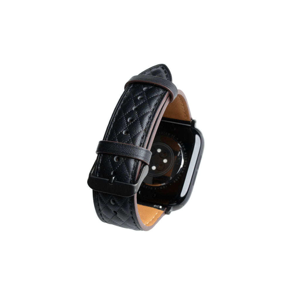 Mønstret skinnreim til Apple watch svart