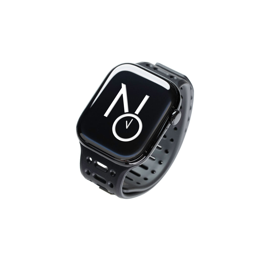 Mønstret gummireim m/magnetfeste til Apple watch svart