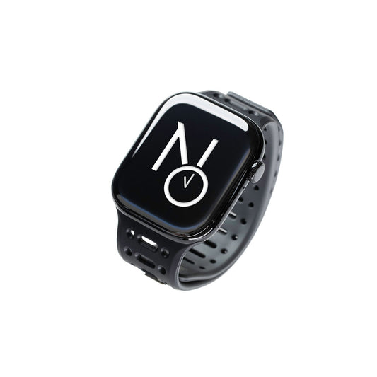 Mønstret gummireim m/magnetfeste til Apple watch svart