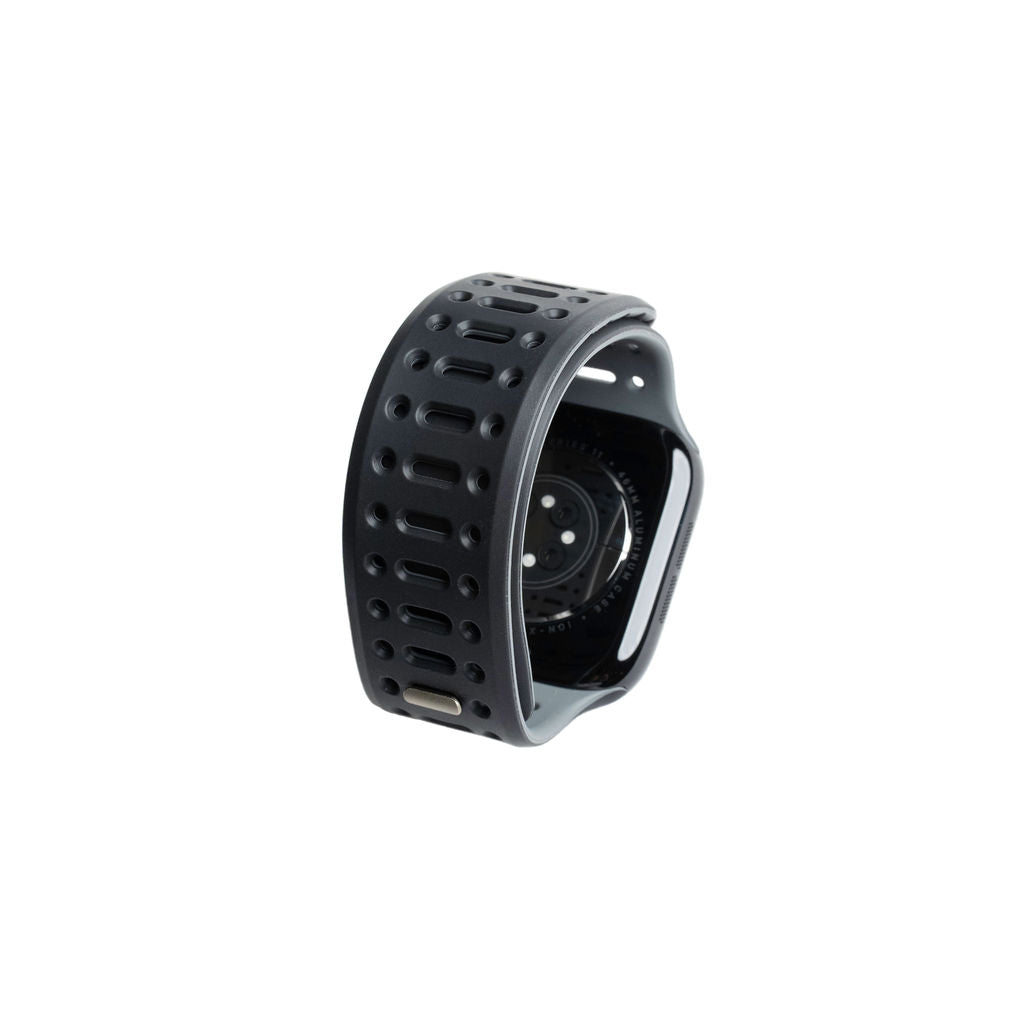 Mønstret gummireim m/magnetfeste til Apple watch svart