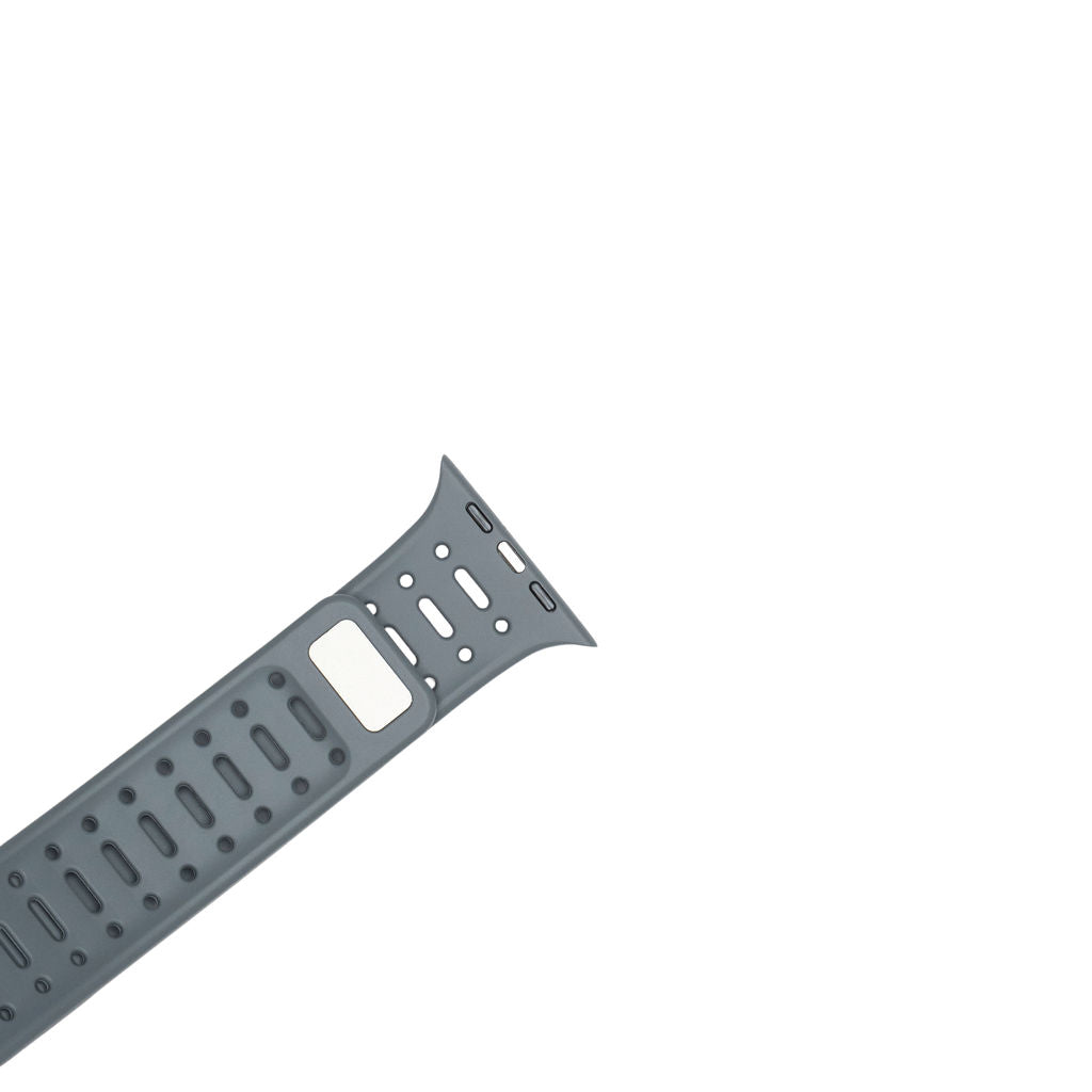 Mønstret gummireim m/magnetfeste til Apple watch svart